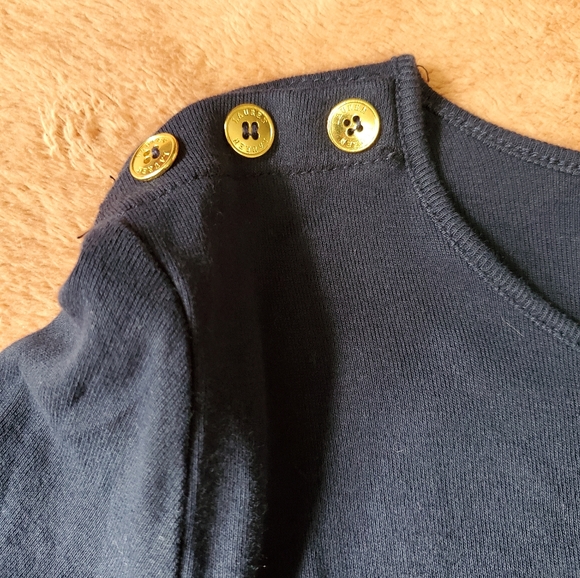 Womens Shirt Small Button Shoulder Elbow Sleeve Crew Neck Ralph Lauren - Picture 4 of 11